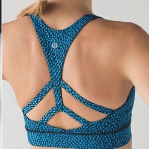 lululemon Circuit Breaker Athletic Bra, Scatter Star Beach Blanket Blue Black